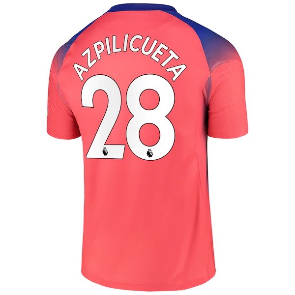 Camiseta Chelsea NO.28 Azpilicueta Tercera Equipación 2020-2021 Naranja